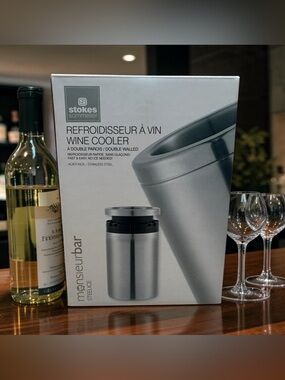 Stokes Sommelier, Stainless Steel Wine Cooler Double Wall Rapid Ice Chiller